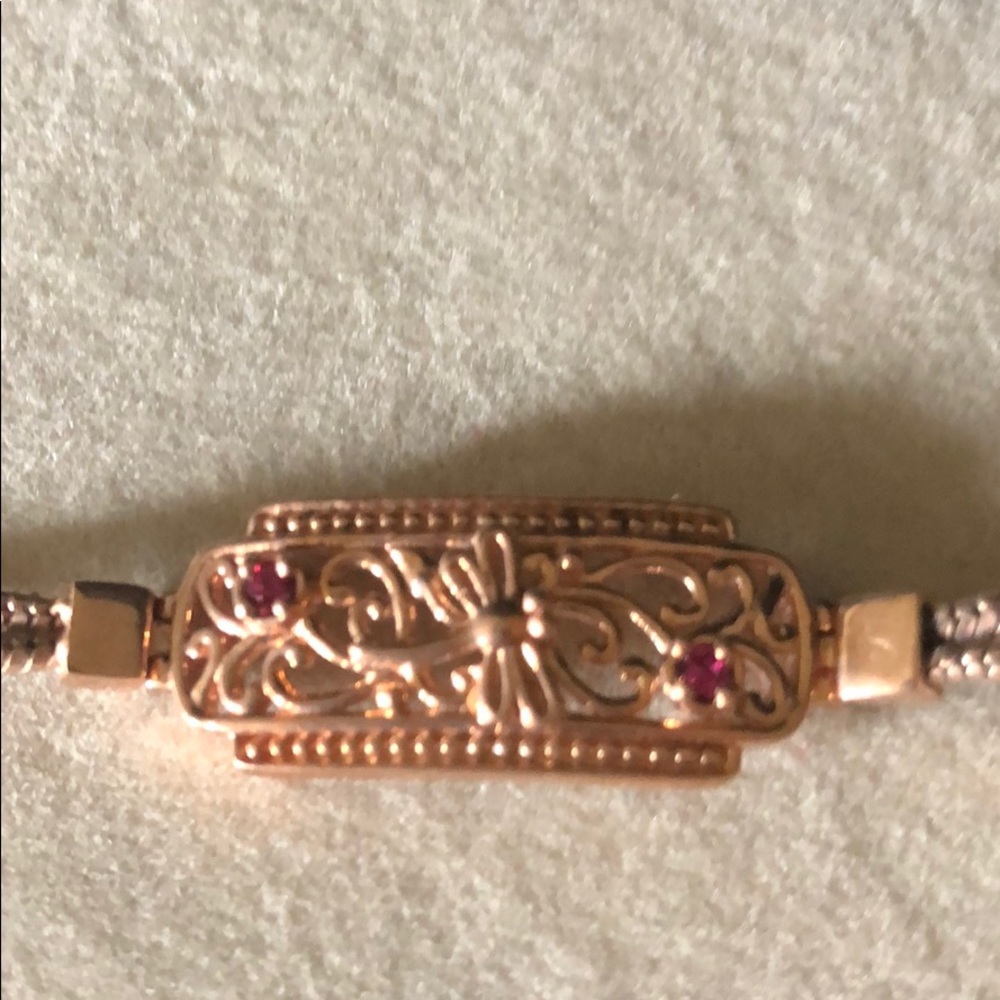 Rose Gold STS Bracelet Pink Sapphires lobster claw